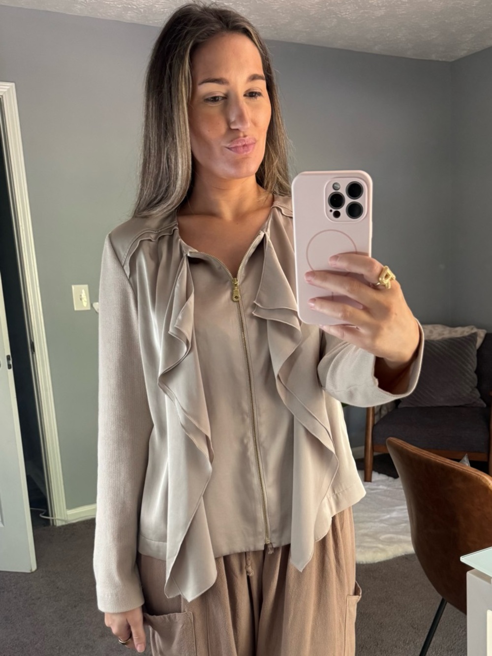 Chico’s Ruffle Satin Jacket - Picture 5 of 5